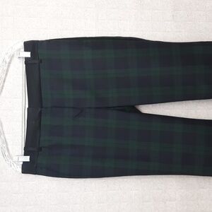 J. Crew Wool Blend Green/Navy Plaid Ankle Pants